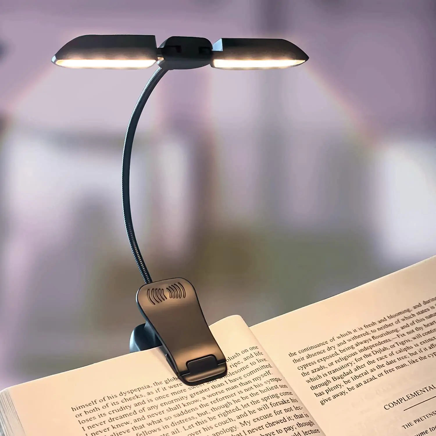 Lumière de livre Rechargeable à LED pour la lecture nocturne dans le lit, lecture chaude/blanche avec Clip réglable à 180 degrés, Mini Clip lumineux