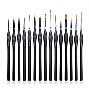 Ensemble de pinceaux professionnels pour artistes miniatures, 15 pièces, poils en nylon, manche en <span class=keywords><strong>bois</strong></span>, détails fins, acrylique, <span class=keywords><strong>aquarelle</strong></span> - Product Image 2