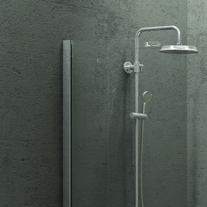 Kamalu KW1000 Parete Doccia Walk-in in Vetro Trasparente 150cm, Piatto Rettangolare Spesso 8mm, Profilo Dritto in Alluminio per Box Doccia - Product Image 4