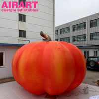 Citrouille gonflable de 4 m (13 pi) de haut, décoration gonflable pour la récolte d'automne, accessoire décoratif pour entrée de ferme de citrouilles