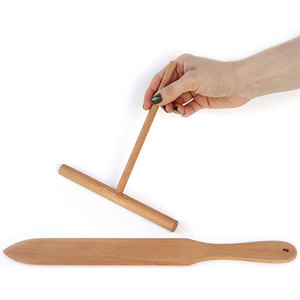 Phụ Kiện Làm Bánh Kếp Tự Nhiên Gỗ Sồi 4 Miếng Crepe Hình Chữ T Và Bộ Thìa - Product Image 2