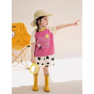 Okids Girls Shorts Star Print Pure Cotton Breathable Summer Wear Mid Waist Casual Style - Product Image 3
