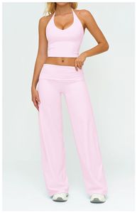 Pantalon droit pour femme, soutien-gorge de sport pour femme à forte poitrine, débardeur tricoté pour femme, pantalon capri blanc, ensemble de yoga et de pilates - Product Image 4