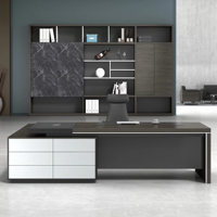 Meilleure qualité de luxe noir en forme de L Boss Table 3.2m 2.8m 2.6m 2.4m bureau école PDG salle négociation bureau Design moderne Durable