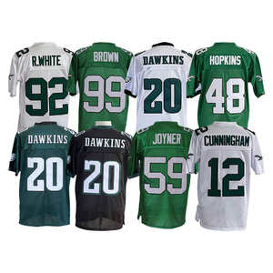 Camiseta Deportiva Retro Verde de Malla Bordada, Transpirable, de Manga Corta, Talla Grande, Inspirada en Jason Kelce y Jalen Hurts - Product Image 1