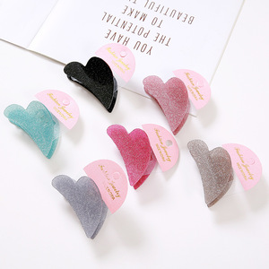 Stile europeo e americano delle donne Glitter acrilico <span class=keywords><strong>capelli</strong></span> artiglio Clip a forma di cuore per il regalo - Product Image 6