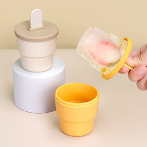 Moule à glaces rond en silicone sans BPA avec couvercle, pour la préparation de glaces et de collations saines - Product Image 4