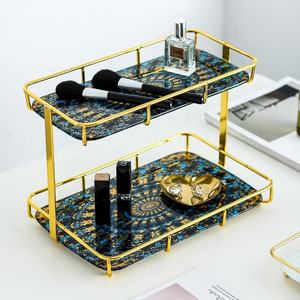 Cosmétiques de bureau multicouches boîte de réception produits de soins de la peau parfum coiffeuse étagère salle de bain lavage gargarisme table plateau - Product Image 3
