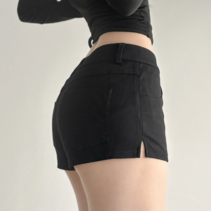 Shorts Casuales de Cintura Baja, Color Sólido, Transpirables, Elásticos y Ajustados para Mujer, Estilo Y2K, Directo de Fábrica - Product Image 4