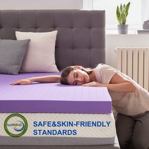 2 Inch / 3 Inch Purple Ventilated Memory Foam <strong>Mattress</strong> <strong>Topper</strong>, Lavender Infused Foam <strong>Bed</strong> <strong>Topper</strong> <strong>for</strong> <strong>Single</strong> <strong>Bed</strong> - Product Image 4