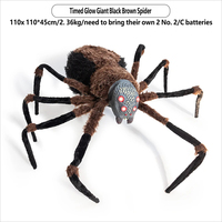 Grande araignée-loup d'Halloween de 2 m avec minuterie et yeux lumineux pour la décoration de maison hantée ou de bar