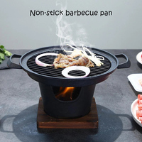 Mini poêles à alcool japonais sans fumée, Portable Teppanyaki Table de Table Hibachi Yakitori Barbecue ensemble de grilles