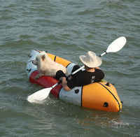 Packraft gonflable ultra-léger en PVC blanc pour 1-2 personnes, idéal pour la navigation stable et le kayak de randonnée – Prix usine