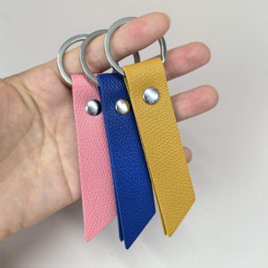 Colorful Simple Pu Leather Business Keychain Custom Logo Car Holder Portable <b>Key</b> <b>Ring</b> Handbag Decoration Souvenir Gifts - Product Image 5