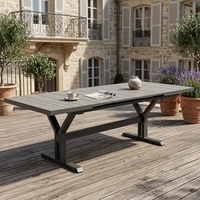 Table à manger extensible en céramique pour l'extérieur, design moderne, table longue pour restaurant