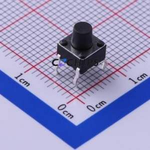 TC-1102-B-G-B Tactile Switch Through hole Component THT-4P,6x6mm Switch Single Pole Single Throw Round Button 1.6N Through Hole - Product Image 1