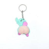 Dessin animé drôle fesses en caoutchouc souple porte-clés décompression jouet Pvc jouet clé pendentif