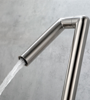 Robinet de salle de bain moderne à poignée unique, mélangeur chaud et froid, acier inoxydable plaqué, pivotant, à trou unique