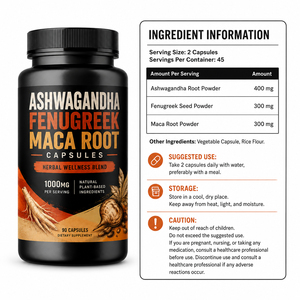 Cápsulas de Fenogreco, Ashwagandha y Maca de Nuevo Estilo para el Apoyo a la Menopausia, el Sistema Inmunitario y el Sueño en Adultos - Product Image 6