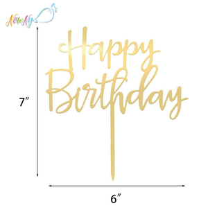 Disponibile all'Ingrosso, Confezione da 10 Pezzi, Decorazione per Torta di <span class=keywords><strong>Compleanno</strong></span> in Acrilico Specchiato Nero, Argento e Oro - Product Image 2