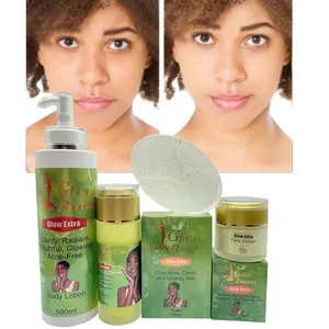 Private Label Natural Glowing for Dark Women Anti-Aging Youthful Acne-Free Beauty Eliminate Dark Marks Spots Glow Extra Set Kit