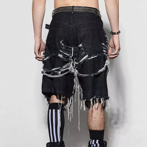 جديد مورد ملابس رجالية مصمم مخصص جينز رجالي الموضة مغسول قطع هامش فضفاضة سبع قطع شورت رجالي شورت - Product Image 2