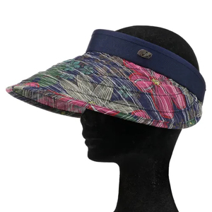 Sombrero de sol con clip y estampado floral, material 100% poliéster, sombrero de sol de moda para mujer - Product Image 2