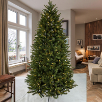 Sapin de Noël artificiel pré-éclairé de haute qualité avec lumières LED, design personnalisé, branches en PE et PVC mélangées pour les fêtes