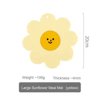 Joli set de dessous de plat en silicone motif tournesol, résistant aux hautes températures, imperméable et antidérapant, créatif pour isoler les bols