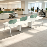 Poste de travail minimaliste en métal pour 6 personnes, bureau en cluster, table de bureau écologique pour espace de coworking