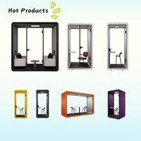 Cabines insonorisées modernes en aluminium, mobiles, pour réunions, bureaux, études, studios d'enregistrement, mobilier de bureau