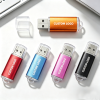 Grosir Murah Flashdisk Logam Warna-warni USB Pen Drive Flash Drive Personal 2.0 2gb 4gb 8gb 16gb 32gb 64gb Memori Flash Logam