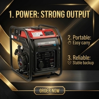 Générateur Inverter à Essence 4 Temps Monophasé 220V 50Hz 60Hz 6Kw à Cadre Ouvert en Cuivre Pur, Haute Qualité, Économie d'Énergie, Vente en Gros Usine