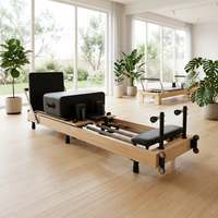 Machine de Pilates Reformer en Bois de Chêne Pliable, Réglable, Portable, Équipement de Fitness Commercial pour Studio et Salle de Sport, Logo Personnalisé OEM