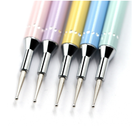 Vente chaude Un Pcs Double Extrémité Strass Cristaux Ongles Pointillage Stylo Sélecteur Cire Crayon Pointe Double Goujons pour Nail Art Pinceaux