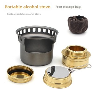 Réchaud portable en alliage d'aluminium coupe-vent avec base chauffante détachable pour camping, pique-nique, café, cuisson, barbecue - Product Image 1