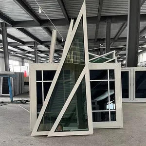 New Design fixed triangle window aluminum windows with light green triple reflective glass