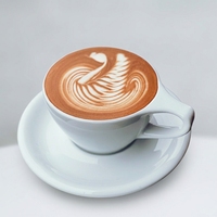 Tasse à café en céramique blanche en porcelaine, motif oreilles de chat, pour cappuccino et latte art, avec soucoupe