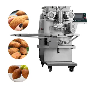 Top Selling Fully Automatic Filling Forming 3 Color Croquettes/Mochi/Coxinha/Maamoul Making Encrusting Machine
