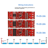 Placa de Protección de Batería de Litio 18650 de 24V 7S BMS Serie 7, 10A 20A 30A para Patinetes Eléctricos, Protección Contra Sobrecarga