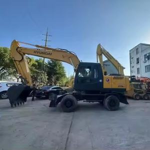 Excavadora usada de alta calidad, 21 toneladas, construcción de segunda mano, excavadora de ruedas Hyundai 210W-7 210W-9 usada de Corea Original a la venta - Product Image 6