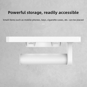 Support mural sans perçage pour téléphone portable et porte-papier toilette pour salles d'hôtel, chambres d'hôtes, hôtels - Product Image 1