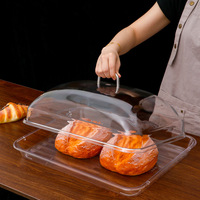 Plateaux en plastique transparent pour boulangeries en gros, boîtes à gâteaux, sandwichs, hot-dogs, couvercles durables, écologiques, respirants