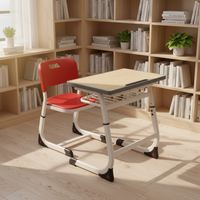 Conjunto de Mesa y Silla de Madera Moderno, Duradero y Cómodo para Escuela, Modelo Luke T5-Base, Incluye Archivo JSON de Datos de Etiquetas para Entrenamiento