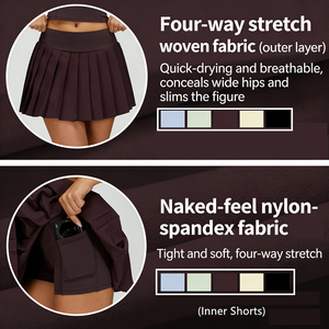 Jupe de tennis plissée taille haute GZL139 avec short intégré et poche latérale pour l'entraînement et le <span class=keywords><strong>golf</strong></span> pour femmes - Product Image 3
