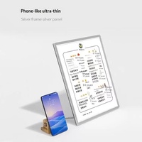 Panneau d'affichage LED pour commande, cadre en aluminium ultra-fin, panneau d'affichage de menu éclairé, panneaux d'éclairage en acrylique pour liste de prix sur table