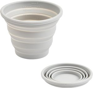 Cangkir silikon kustom dapat dilipat untuk perjalanan dapat digunakan kembali cangkir perjalanan lipat kecil portabel cangkir berkemah Backpacking <span class=keywords><strong>300ml</strong></span> - Product Image 2