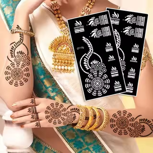 Henna pegatina plantilla tatuaje temporal brillo aerógrafo para fiesta tatuaje plantilla pegatina tatuaje máquina suministro 5-7 días en la piel - Product Image 1