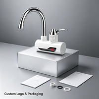 Robinet d'eau électrique à chauffage instantané, étanche IPX4, économe en énergie, en acier inoxydable et plastique, avec affichage numérique LED, pour maison, voiture, hôtel