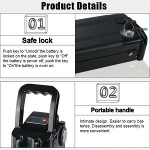 Batterie de vélo électrique E-Bike Silver Fish 24V 36V 48V 10Ah 15Ah 20Ah 25Ah, pack de batteries lithium pour vélo électrique - Product Image 3